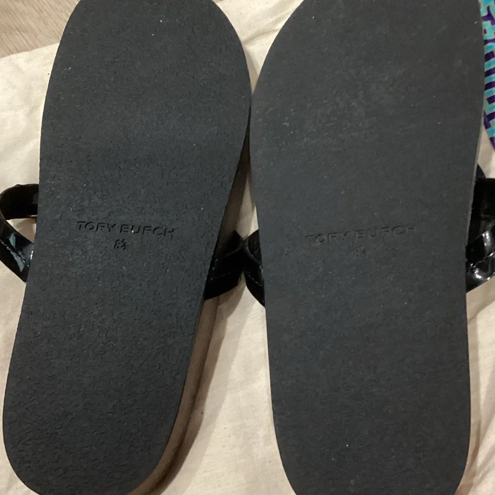 Tory Burch Black and Tan Sandals - Picture 2 of 2